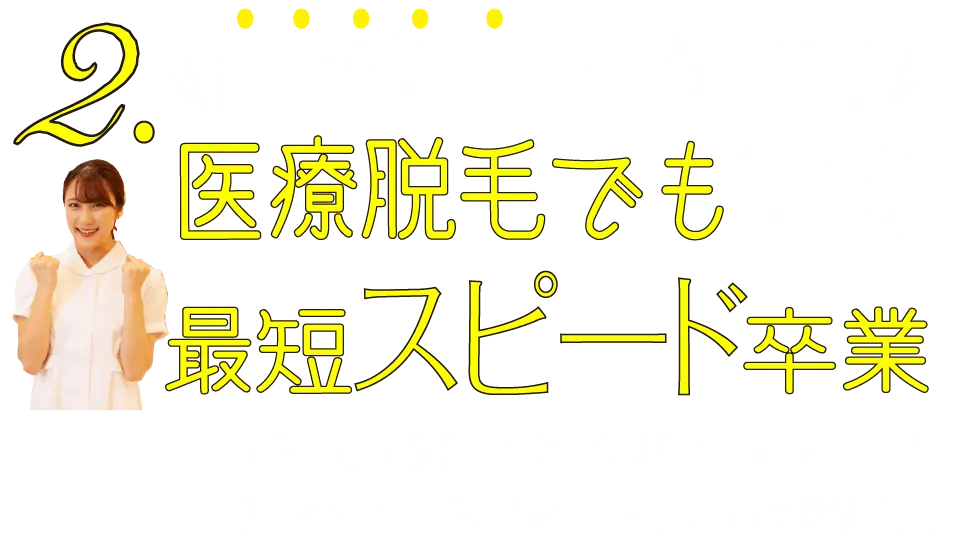 痛みがなく、安心施術♪医療脱毛でも使用される最新マシン！最短3か月で卒業◎IPL方式＆SHR方式でパワー５段階調整。◎「レベル調整で痛みが無く」＋「しっかり効果」